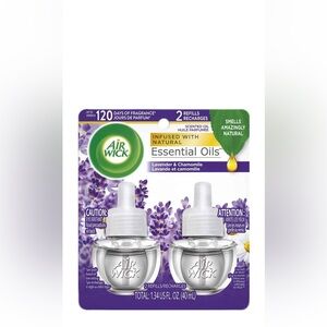 🌊3/$15~Air Wick Plug in Scented Essential Oil Refill 2ct (Lavender & Chamomile)